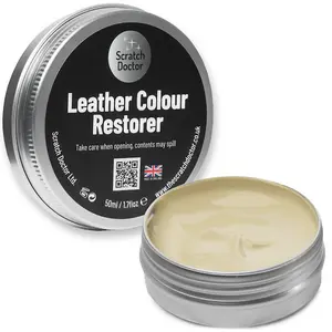 Scratch Doctor Leather Colour Restorer, Recolouring Balm for faded and worn leather 50ml Cream