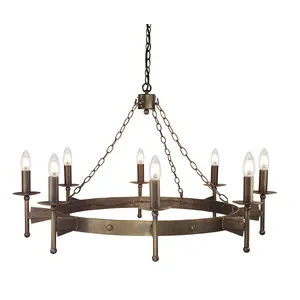 Elstead Cromwell 8 Light Chandelier Old Bronze Finish, E14