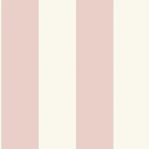 Pink White Stripe Wallpaper Feature Wall Smooth Finish Retro Kids Girls Bedroom