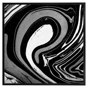 Black marbled paint (Picutre Frame) / 20x20" / Black