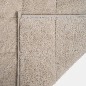 OHS Teddy Fleece Weighted 8kg Blanket, Natural - 150 x 200cm