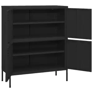 Berkfield Storage Cabinet Black 80x35x101.5 cm Steel