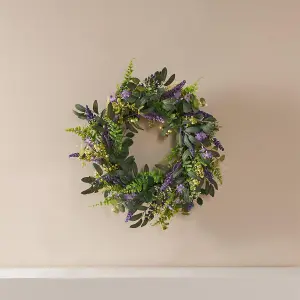 Artificial Door Wall Lavender Wreath Home Decor, Purple- One Size