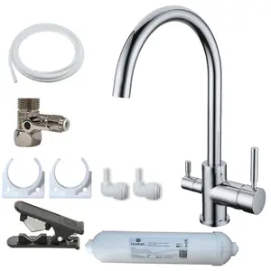 Hommix Verona Chrome 3-Way Tap & Advanced Single Filter Under-sink Drinking Water Filter & Filter Kit