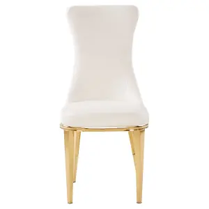 Interiors by Premier White Dining Chair, Comfortable Leather Desk Chair, Backrest Dining chair, Faux White Leather