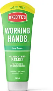 Okeeffes Working Hands Value Tube, 190Ml – Hand Cream For Extremely Dry, Cracked Hands | Non-Greasy, Unscented & Instantly Boosts Moisture Levels