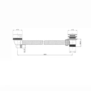 ENKI Freeflow Chrome Round Clicker Bath Filler with Overflow & Waste Slimline