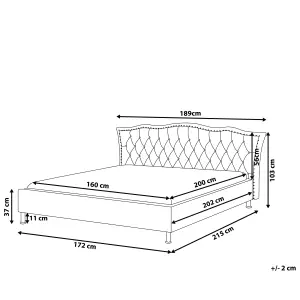 Faux Leather EU King Size Bed White METZ