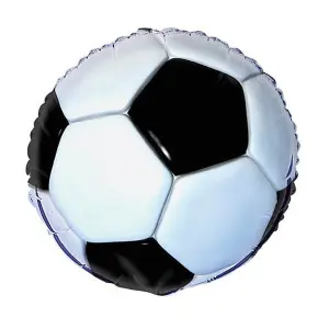 Unique Party Football Themed Foil Balloon Black/White (One Size)