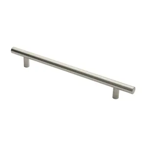 2x Straight T Bar Pull Handle 600 x 30mm 450mm Fixing Centres Satin Steel