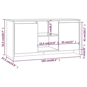 vidaXL TV Cabinet Black 102x37.5x52.5 cm Engineered Wood