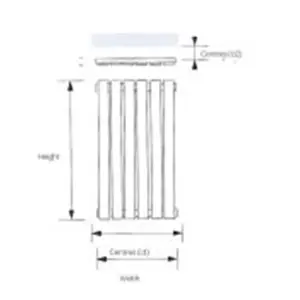 1600mm (H) x 550mm (W) -White Vertical Radiator (Berlin) - Single Panel - (1.6m x 0.55m) - Depth 52mm