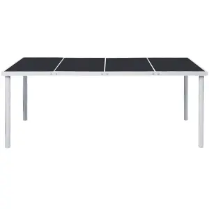 Berkfield Garden Table 190x90x74 cm Black Steel