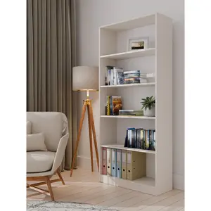 Albee Bookcase Cashmere / (5 Shelves) 182 cm H x 80 cm W x 32 cm D