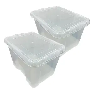 3 x 24 Litre Multipurpose Plastic Storage Containers Useful Boxes Complete With Lids