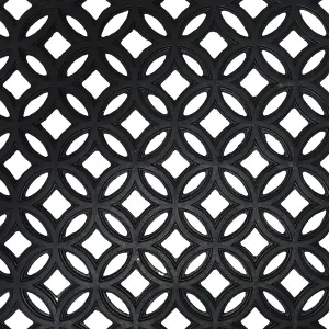 GoodHome Maurice Black Geometric Scraper mat, 40cm x 60cm