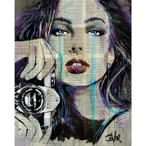 Loui Jover Momento Canvas Print White/Black/Blue/Purple (80cm x 60cm)