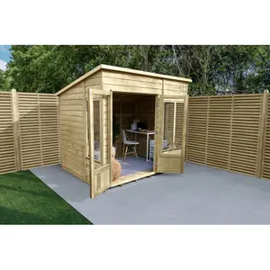 4Life 8x6 Pressure Treated Double Door Pent Summerhouse Yes