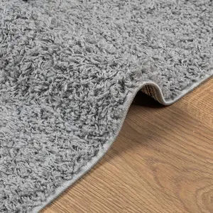 Shaggy Rug PAMPLONA High Pile Modern Grey 100x200 cm