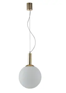 Luminosa Hera Globe Ceiling Pendant, Gold, Opal, E27