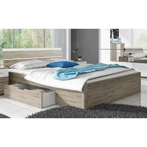 Beta Divan Bed 180cm in Oak San Remo - Luxurious EU Super King Size with Ample Storage