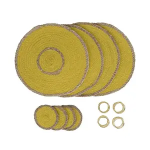 Penguin Home Set of 12 Jute Placemats, Coasters and Napkin Rings