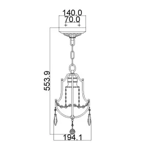 Elstead Valentina 1 Light Ceiling Mini Pendant Bronze, E27