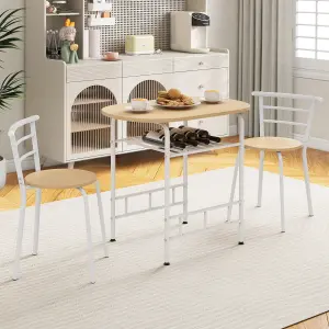 Costway 3-Piece Dining Table Set Kitchen Breakfast Nooks Table and Chairs