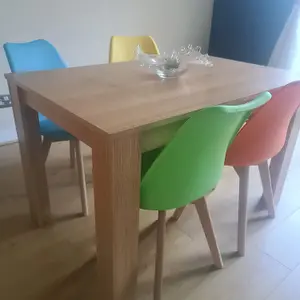 Dining Table With 4 Chairs, Dining Table Room Set 4, Wooden OAK Effect Table Mix Coulur Chairs, Kosy Koala