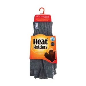 Heat Holders - Mens 3.2 TOG Fleece Insulated Fingerless Gloves Grey