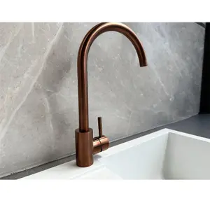 Reginox Taravo CP Single Lever Swan Neck Copper Kitchen Mixer Tap