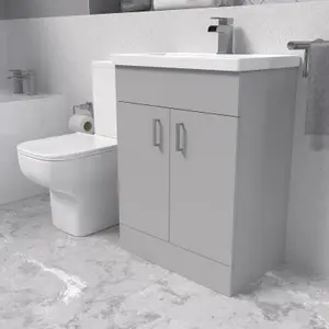 Nes Home Grey Basin Vanity and Close Coupled Toilet