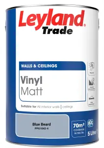 Leyland Trade Vinyl Matt Walls & Ceilings Emulsion Paint Blue Beard (PPG1042-4) 5L