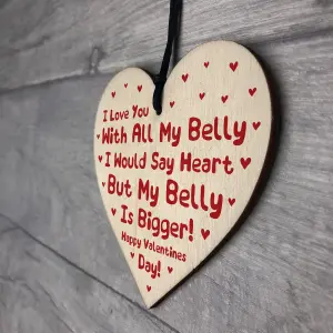 Funny Rude Valentines Day Gift For Boyfriend Girlfriend Husband Wife Wood Heart