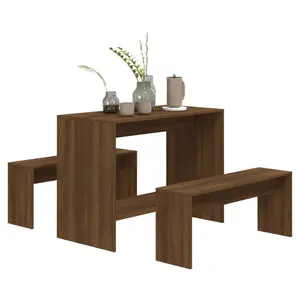 Goldfinch Dining Set Engineered Wood Brown oak / 75cm H x 102cm L x 50cm W