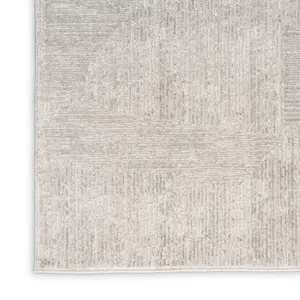 Silver Abstract Modern Easy to clean Rug for Bedroom & Living Room-160cm X 221cm