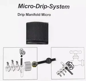 4-WAY MICRO MANIFOLD Tap Connector Independent On/Off Valves Drip Irrigation