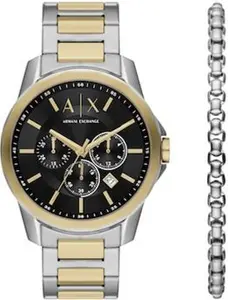 Armani Exchange Men's Chronograph Stainless Steel Watch & Link Bracelet Set