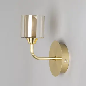 Litecraft Sylvia 1 Light Bathroom Wall Light - Satin Brass