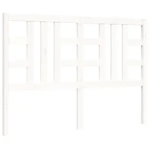 Berkfield Bed Frame with Headboard White King Size Solid Wood