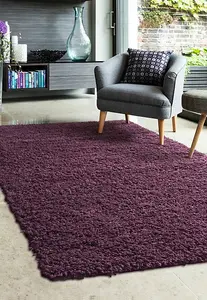 Melrose Venus Shaggy Plum High Pile Large Area Rug 140/200cm