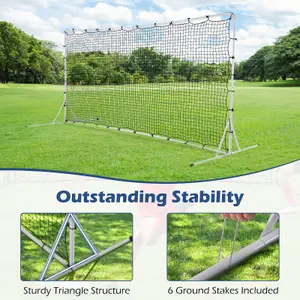 Costway Portable Football Rebounder Net Open Football Goal Net w/ Carry Bag