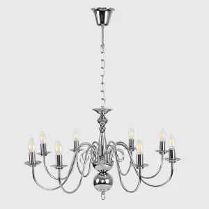 ValueLights Gothica Traditional Style 8 Way Polished Chrome Ceiling Light Chandelier Fitting