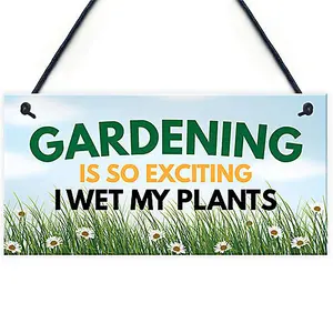 Funny Garden Signs I WET MY PLANTS Summerhouse Garden Shed Sign Outdoor Plaque