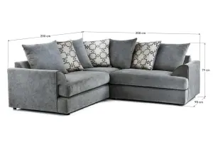 Ferrous Double Corner Sofa Graceland Fabric