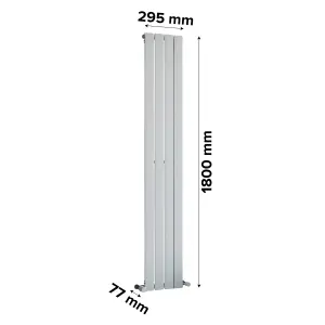 Ximax Vertirad HW1800295W White Horizontal or vertical Designer 1890BTU Radiator, (W)295mm x (H)1800mm