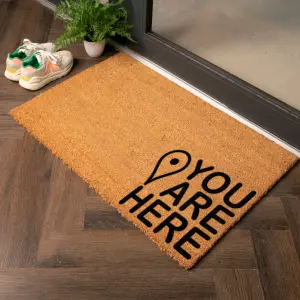 You Are Here Country Size Coir Doormat