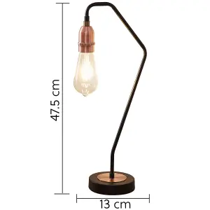 Harper Living 1-ST64-Clear Bulb Included Black and Copper Table Lamp