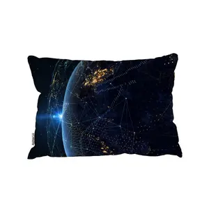 Cushions - Connection lines Around Earth Globe (Cushion) / 45cm x 30cm