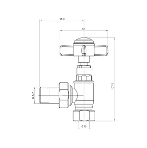 KeenFix Traditional Style Brass Angled Towel Rail & Radiator Valves